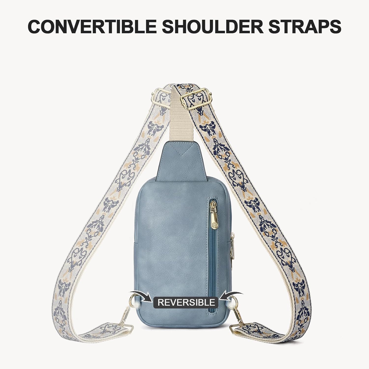 BOSTANTEN Sling Bag Quilted Crossbody Bags for Women Cross Body Purse Leather Fanny Pack with Adjustable Guitar Strap - Image 5