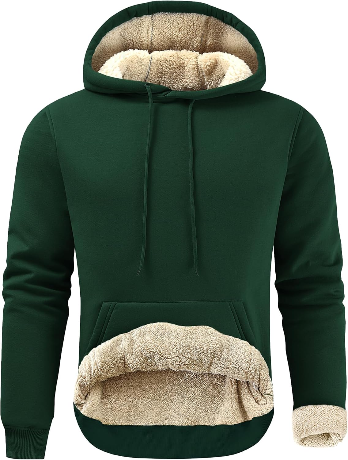 Gesean Men's Cotton Fleece Pullover Hoodie Long Sleeve Hooded Sweatshirt with Kangaroo Pocket