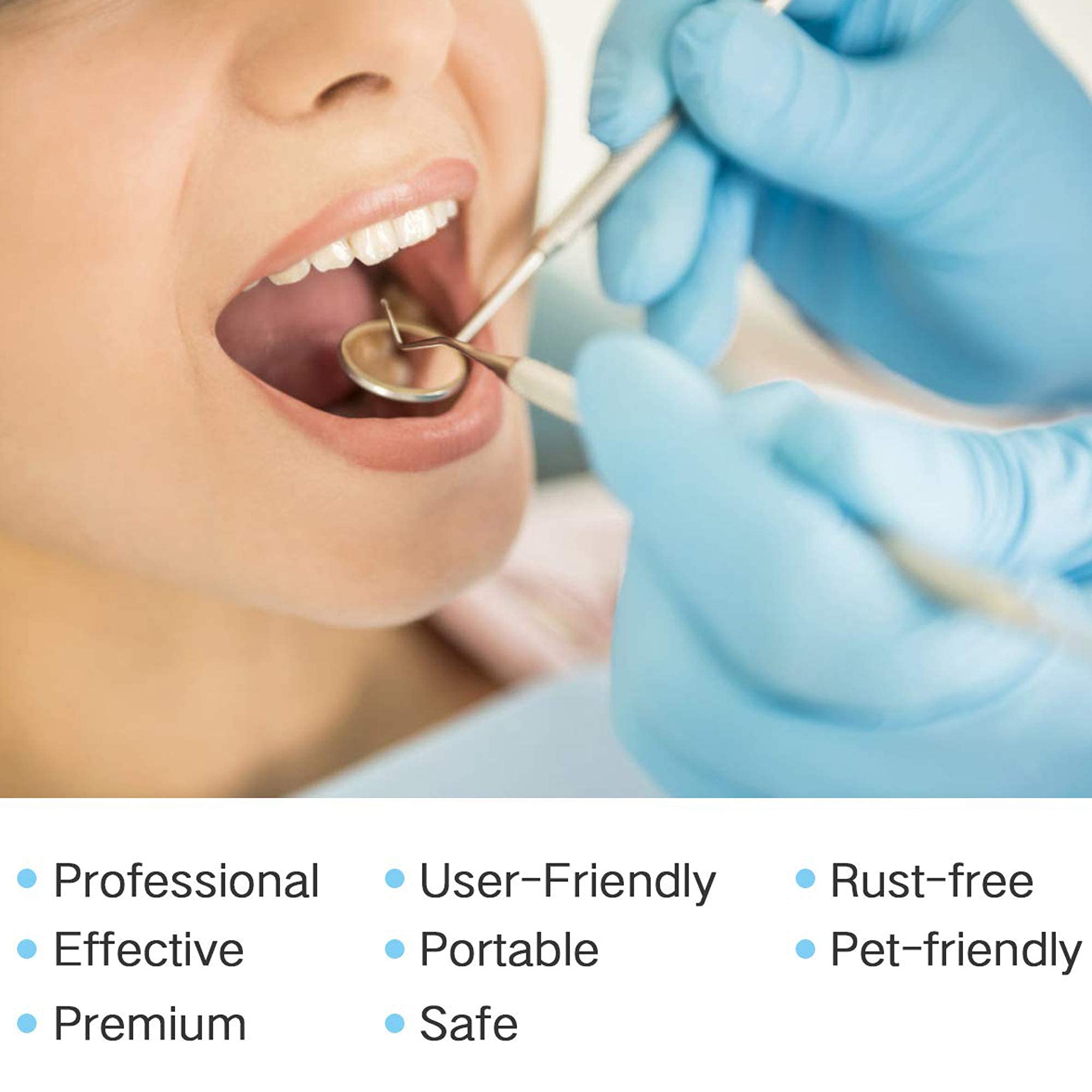 YSCARE Igiene Dentale Kit per Placca e Tartaro Rimozione Sbiancamento Denti kit con specchietto dentista Pulizia Denti Tartaro Ablatore Kit per Cura Orale Domestico Rimozione Tartaro (3P Dental)