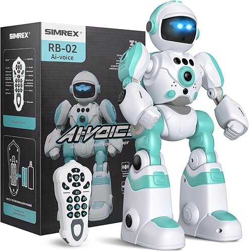 Robot de juguete para niños, robot de control remoto, robot programable con voz grabada, música y control de gestos, regalo para niños pequeños y