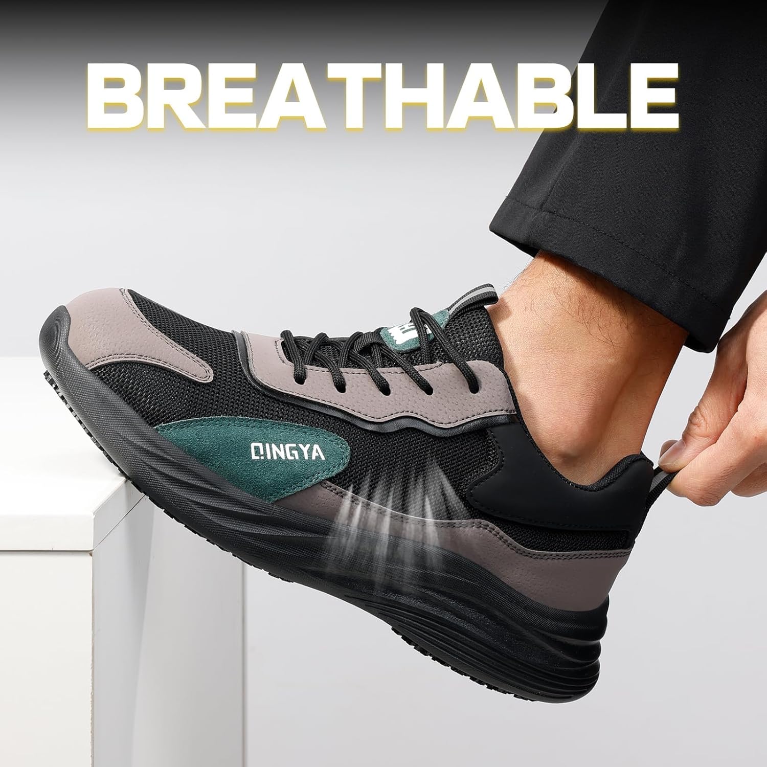 LANGTAN Slip Resistant Chef Shoes - Non-Slip Kitchen Work Shoes for Men & Women - Breathable Air Mesh, Lightweight & Supportive for Long Standing - Durable Restaurant Sneakers - Image 4