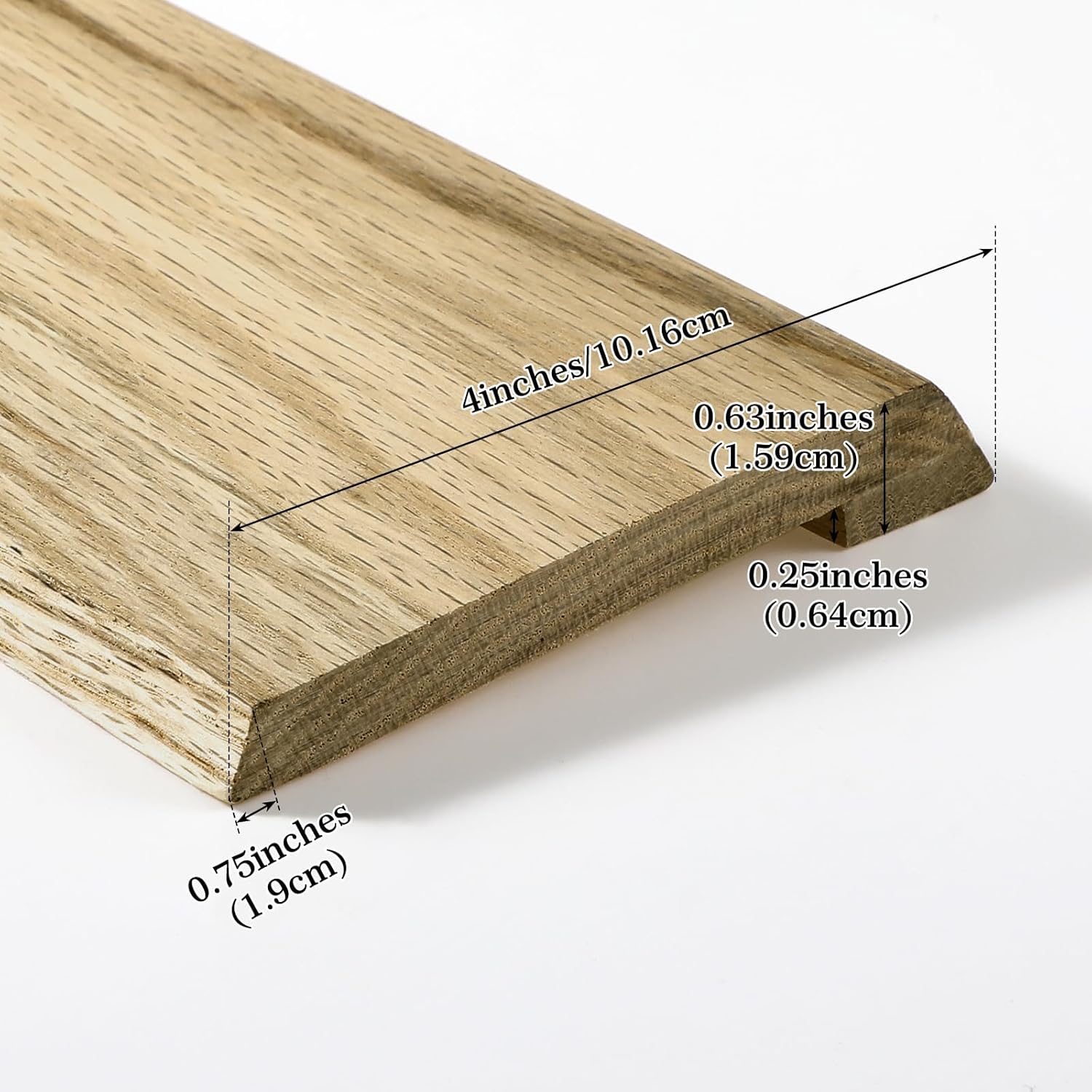 Kigley Solid Red Oak Interior Threshold Wood Overlap Threshold Transition Doorways Reducer Threshold, 4 Inches Wide, 36 Inches Long