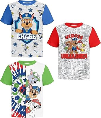 Paw Patrol Graphic T-Shirt Sets Marshall Chase Rubble Rocky Skye Everest Zuma Outfit Tee Toddlers Birthday to Kids Clothes