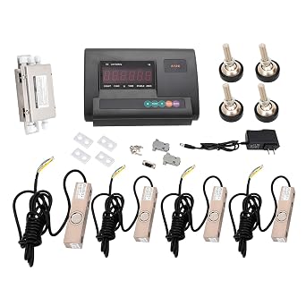 5000Lbs Livestock Scale Kit, High Precision Indicator Floor Scale Load Cell Scale Kit 2.5T Load Capacity Animal Scale Kit with 4-Wire Junction Box for Cattle Hogs Sheep Goats Pigs Squeeze Waterproof