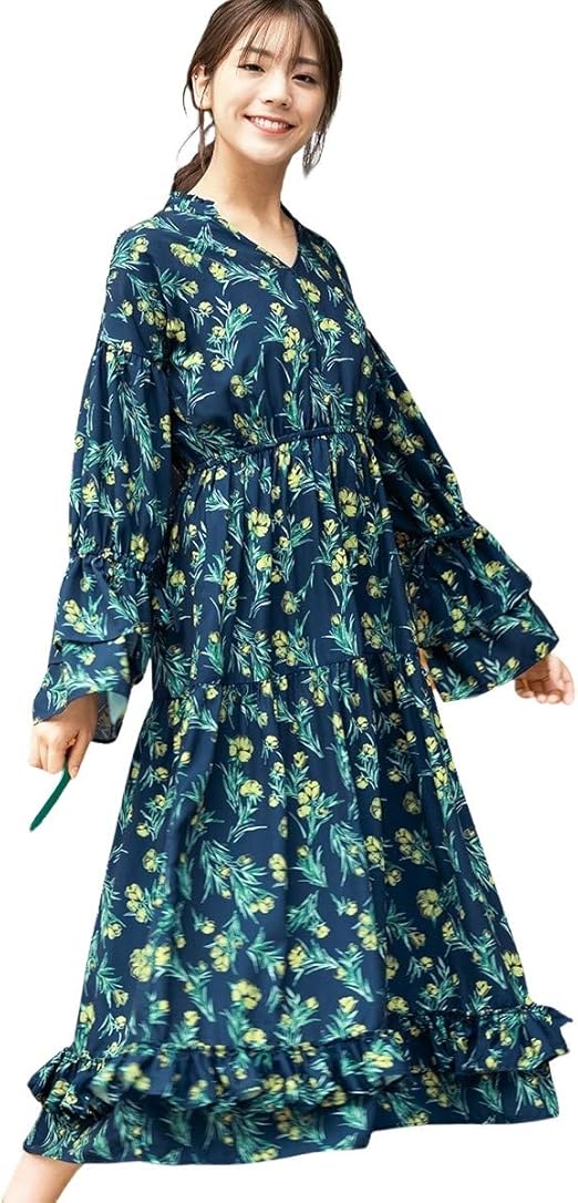 Amazon Co Jp Nissen ニッセン ワンピース ドレス 大きいサイズ 花柄ワンピース 服 ファッション小物