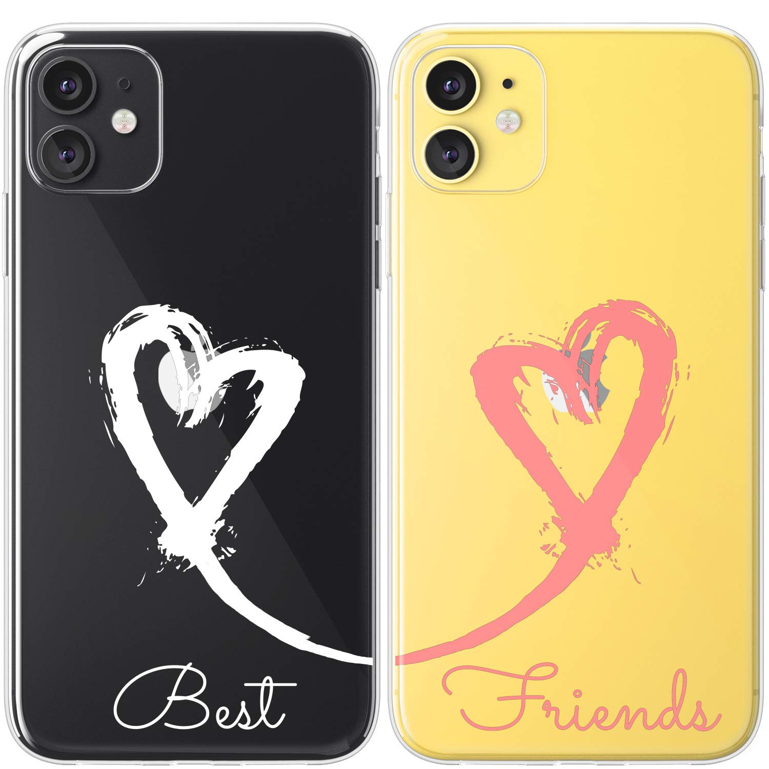 Mertak Matching Cases Compatible with iPhone 16 15 Pro Max 14 Plus 13 12 Mini 11 SE XS S25 S24 BFFs Unbiological Sisters in Law Best Friends Besties Hearts Friendship Galentine's Day for Two Girls