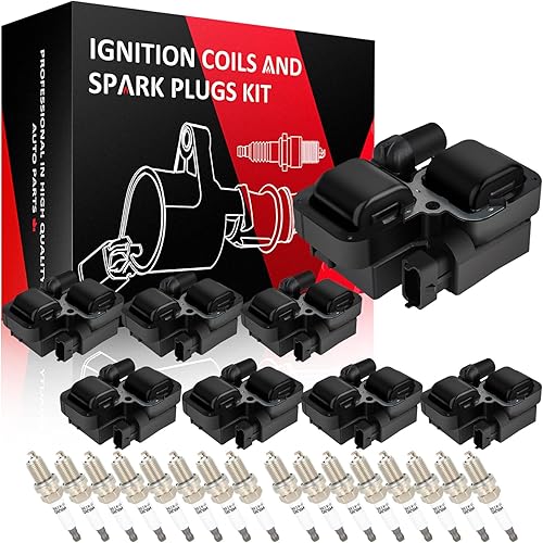 SCITOO 8 bobinas de encendido con 16 bujías de iridio para Mercedes-Benz 2001 2002 2003 2004 2005 E389 UF359 UF-359,