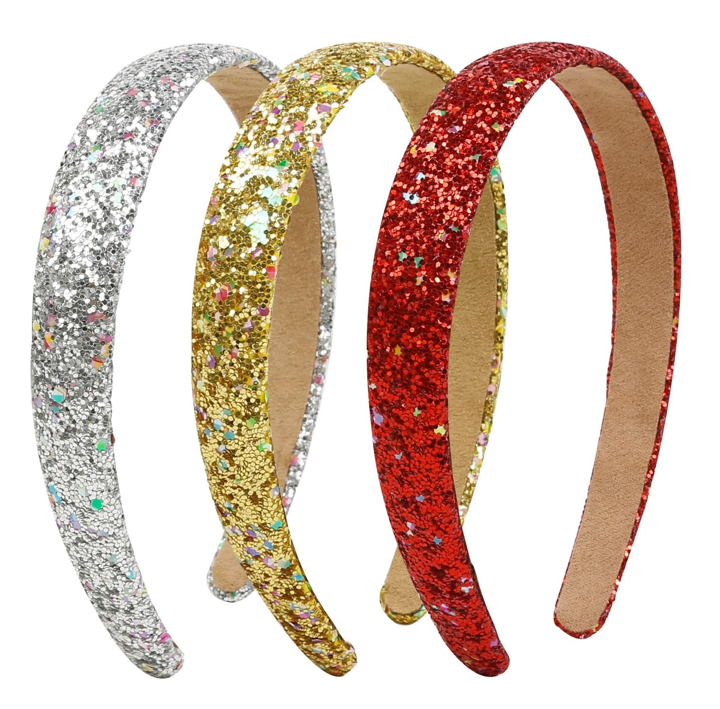 Glitter Headbands for Girls Women Non Slip Girls Headband, Sparkle Kids Headbands Cute Alice Head Band for Girl’s Hair, Women Hair Accessories for