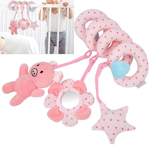 Miniatura 7 de Juguete colgante para cochecito de bebé, lindo animal en espiral, juguetes colgantes de felpa en espiral para bebé, juguetes de peluche en espiral