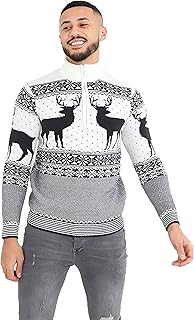 mymixtrendz Men Christmas Premium Beer Novelty Knitted Pullover Reindeer Santa Ho-Ho Chunky Knit Jumper Xmas Sweater Top S-2XL