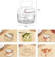 Vista 2 de Picadora manual de alimentos para verduras, frutas, nueces, cebollas, ajo, jengibre, chile, especias, hierbas, minicuradora de mano, batidora