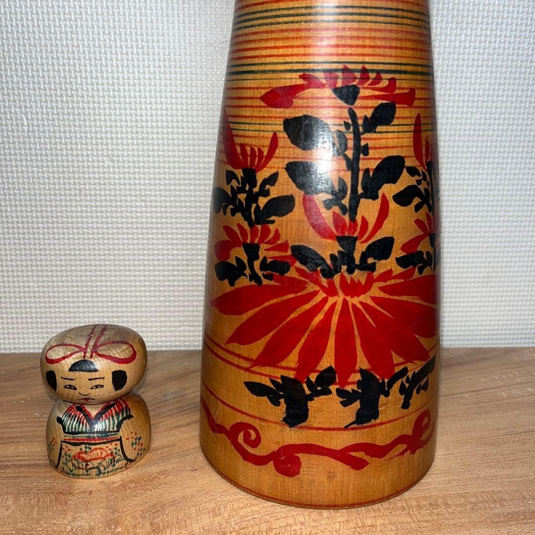 Amazon.co.jp: 現代の名工 小椋久太郎 超レア 朱桂材 赤色菊模様 大型