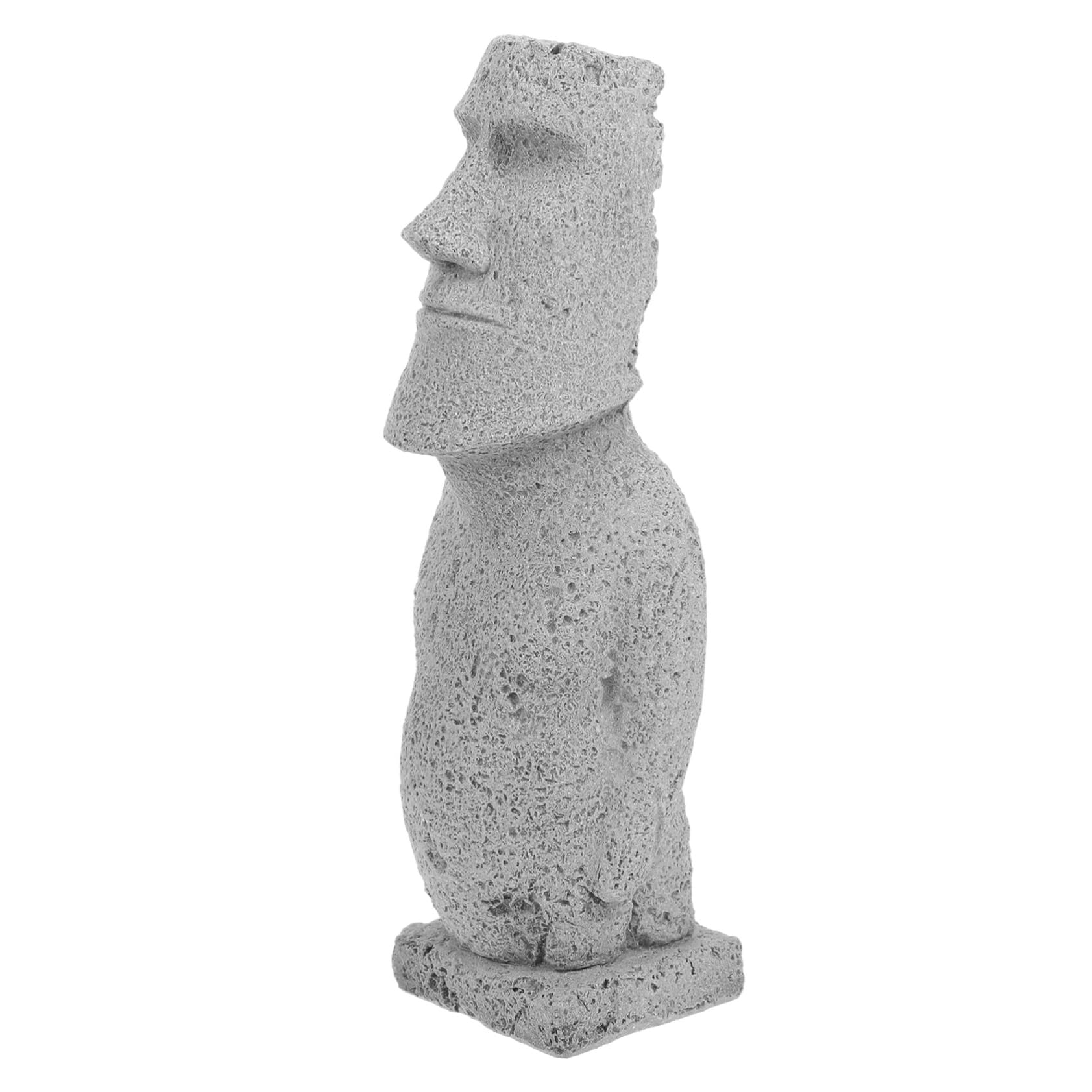 Cabilock 3 Piezas Estatua Moái Estatuilla De Acuario Decoración De Pecera Moái De Jardín Adorno De Pecera Decoración del Acuario Pequeña Estatua Moai Figura Moai De Pecera Arenisca Grey
