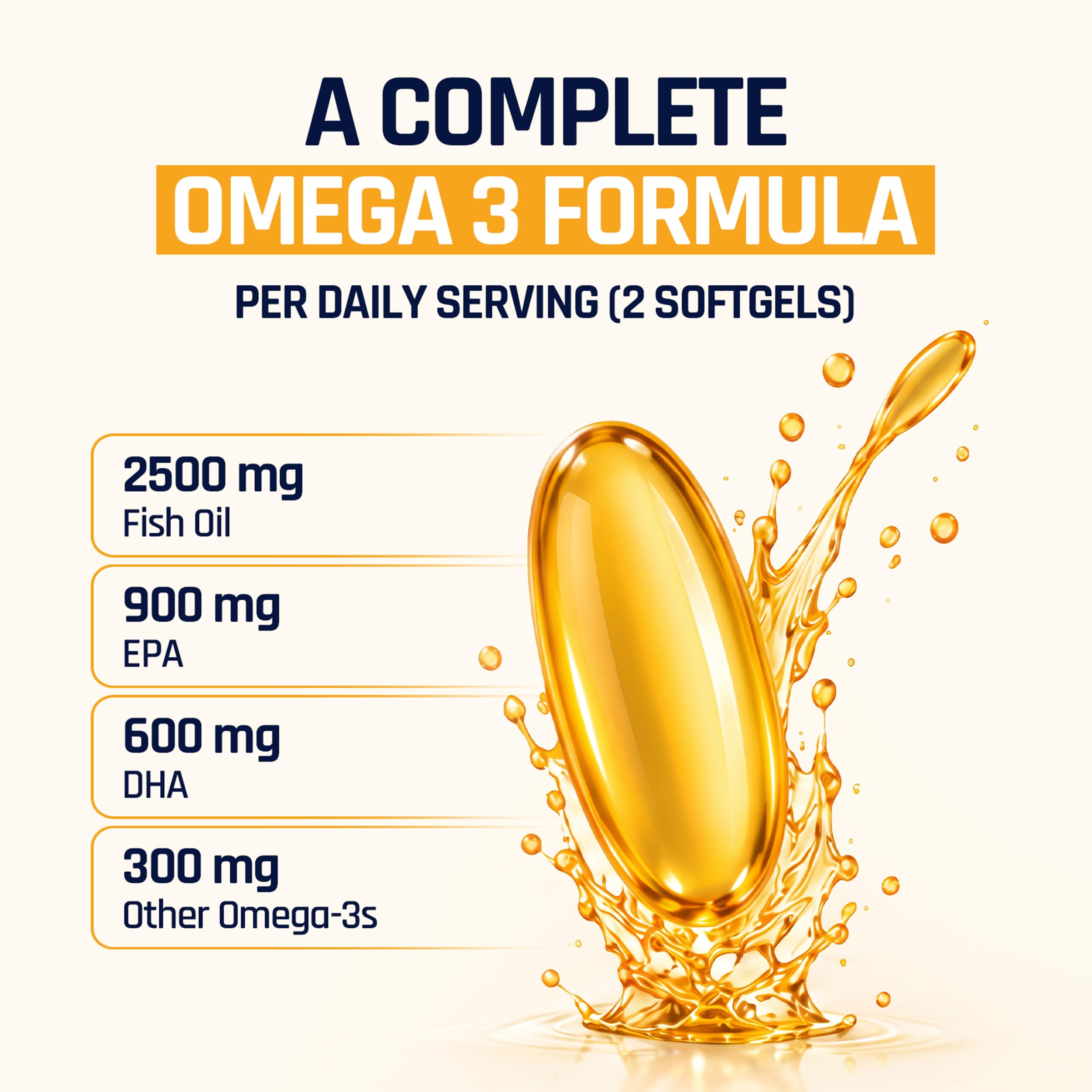 NATURALTEIN Ultimate Omega 3 6X Strength Fish Oil Softgels with EPA DHA Vitamin A D3 E K2, High Potency, 60 Softgels — Amazon image 5