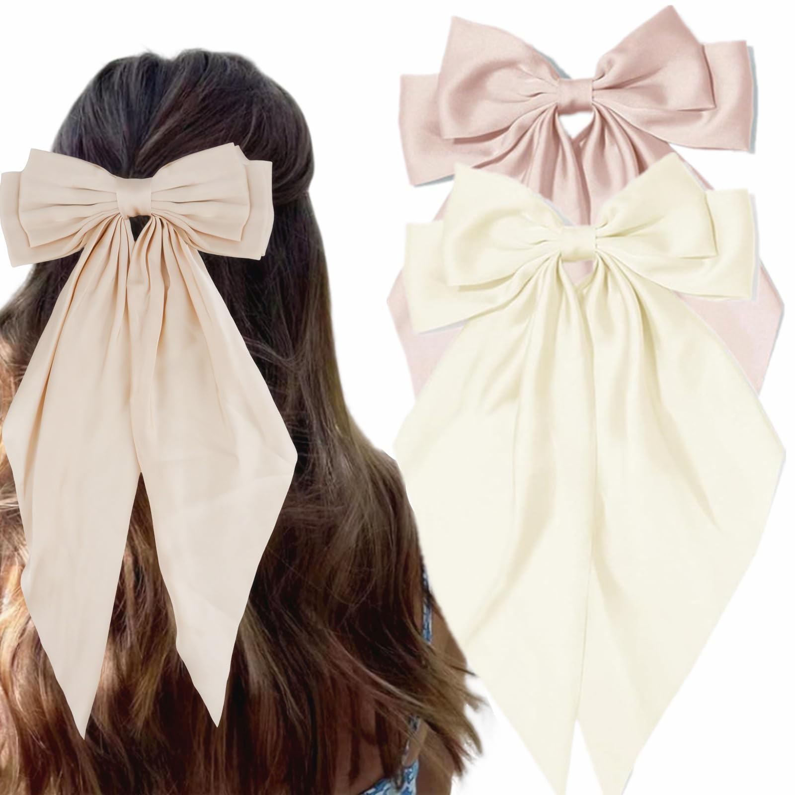 L. Erickson Ballet Bow Blush Beige Barrette Amy Bow | LELET NY main image 2