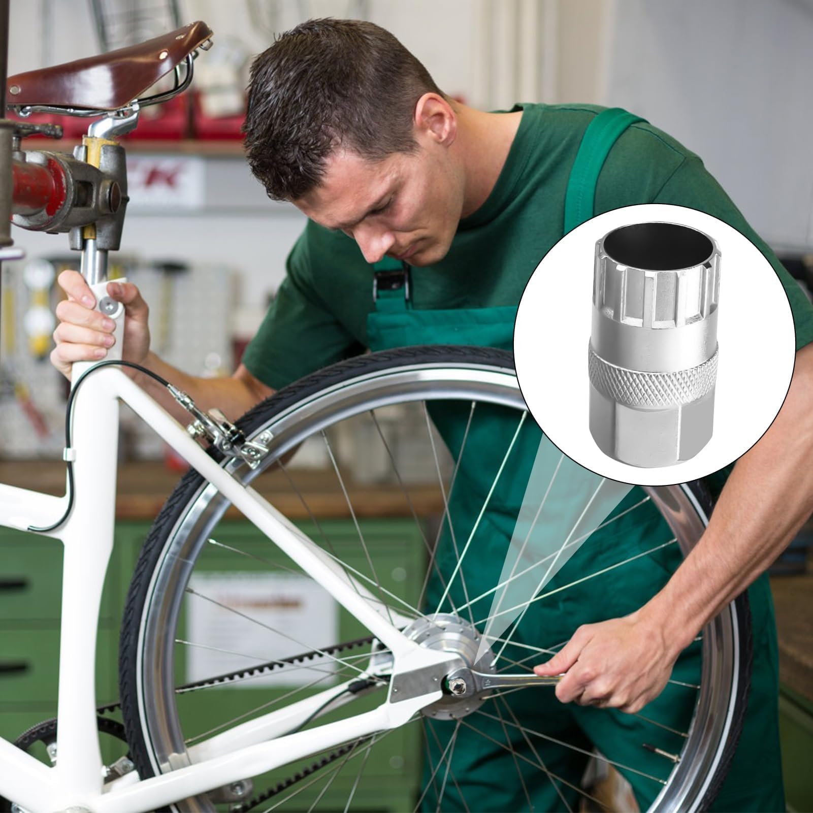 TRACOMPAN Strumento Rimozione Cassetta Bicicletta – 2 Pezzi In Acciaio Al Carbonio, Compatibile Shimano/SRAM 6-11v - 5