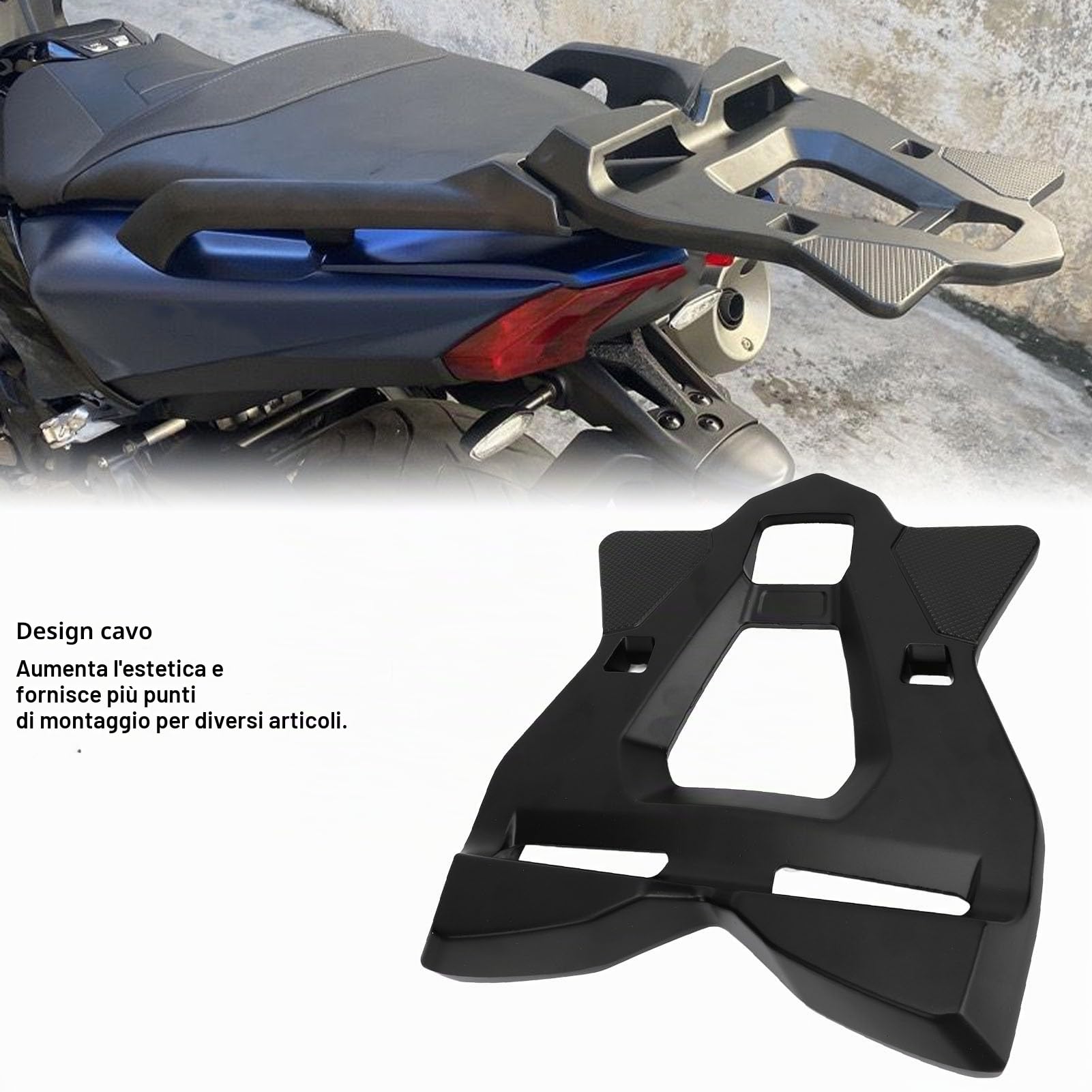 Staffa di Fissaggio per Portapacchi Posteriore Moto Estesa per Xmax 125 300 Tmax 530 Tmax 560 2017-2024