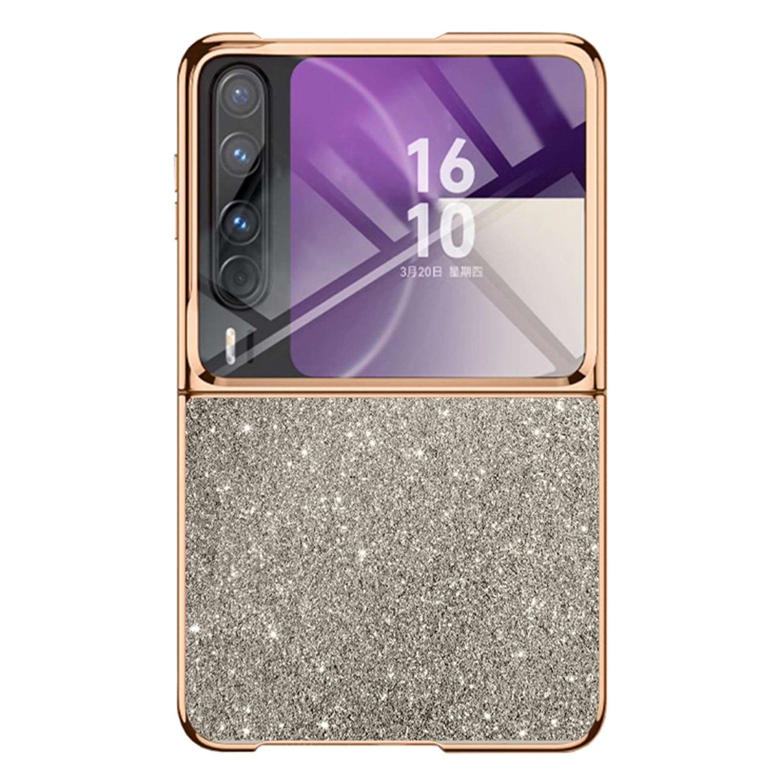 Ultrafina Carcasa para Huawei Pura X, Lujo Ligero Galvanoplastia Funda Protección de Cámara Anti-Arañazos Cuero Estuche,Oro,Pura X