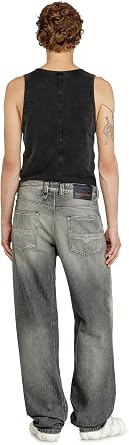 Diesel Men's 2001 D-Macro-U Relaxed Jeans, Grey, 32W 32L