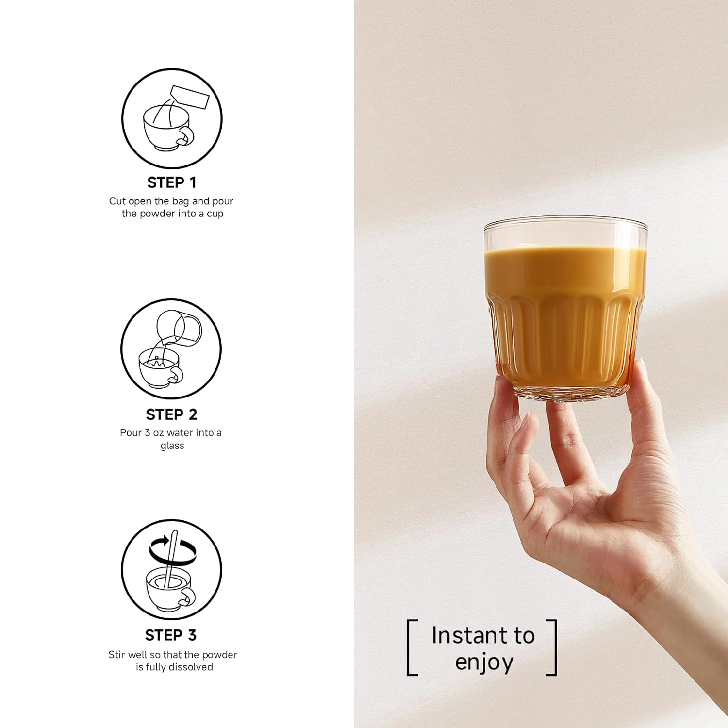 Collagen Peptide Milk Coffee - Rich in Premium Marine Fish Collagen Peptides, Multivitamins (B6/B12/C/E) and Prebiotics, Instant Milk Coffee with Creamer for Skin, Antioxidant, Aging and Gut Health - Image 7