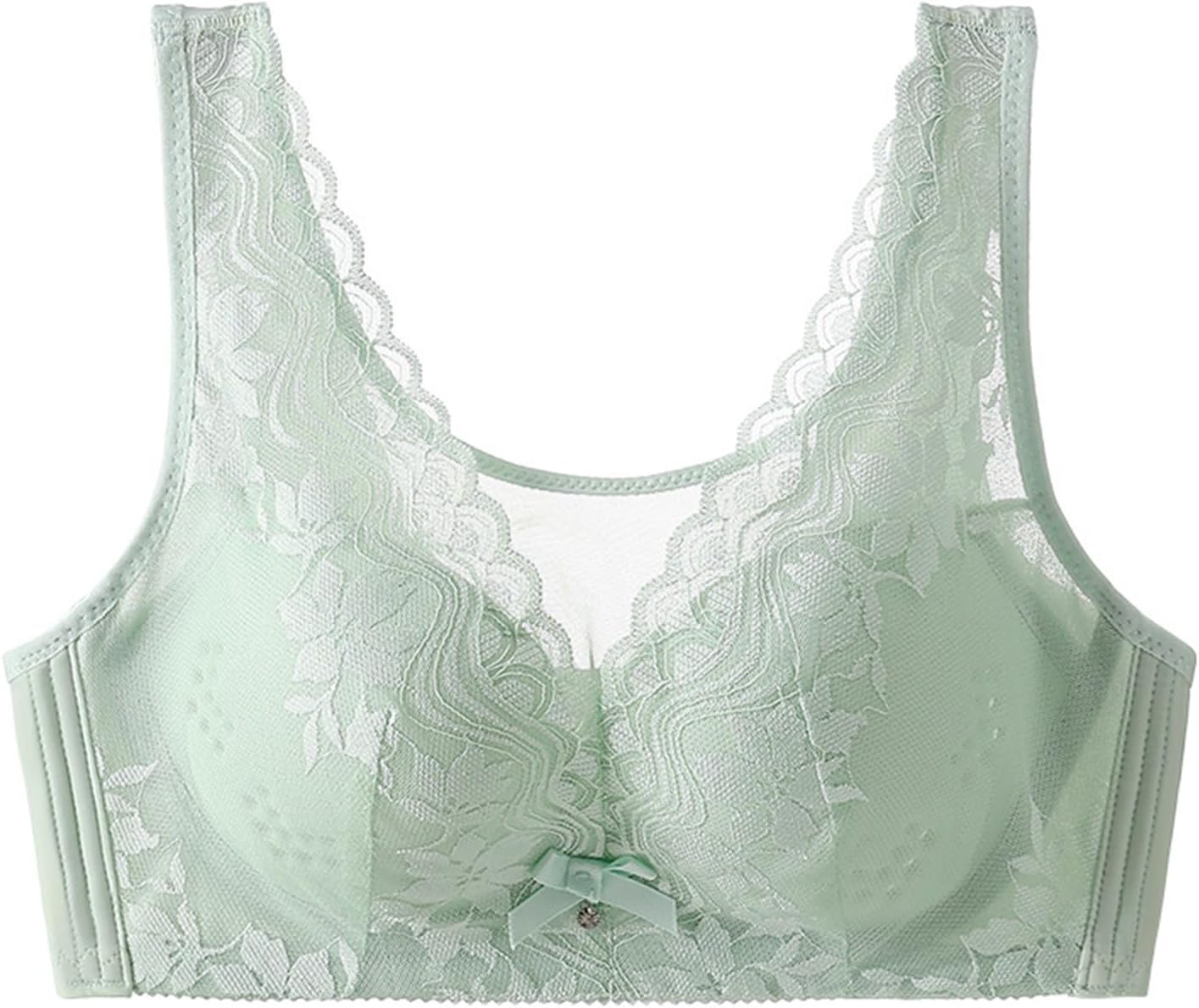 Minimizer Lace Floral Underwear for Women Seamless Light Thin Padded Bras No Wire Comfortable Breathable Daily Bra