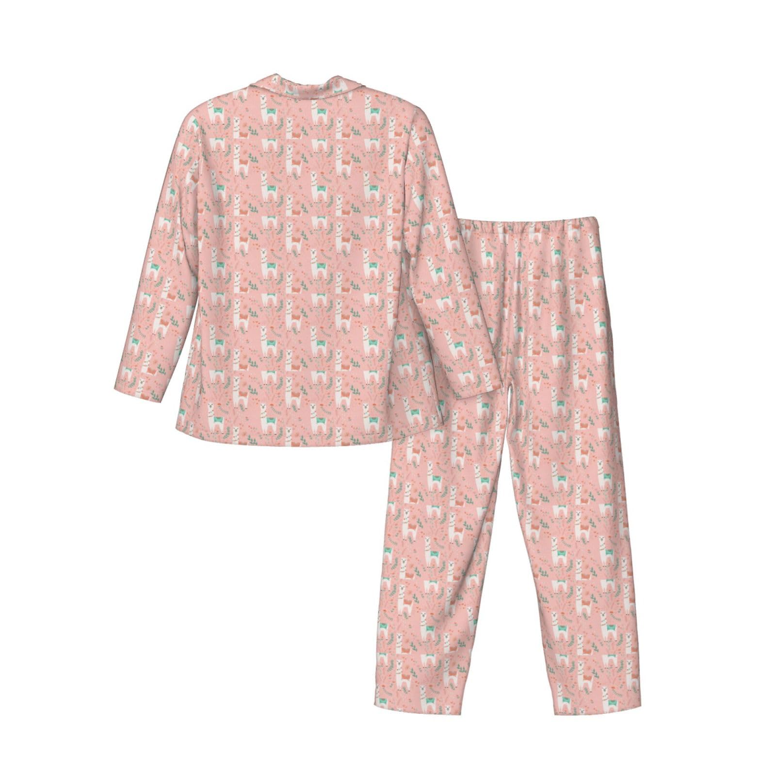 Rosa cammello stampa cactus uomo manica lunga pigiama set pigiameria due pezzi casa viaggio vestito pantaloni lounge