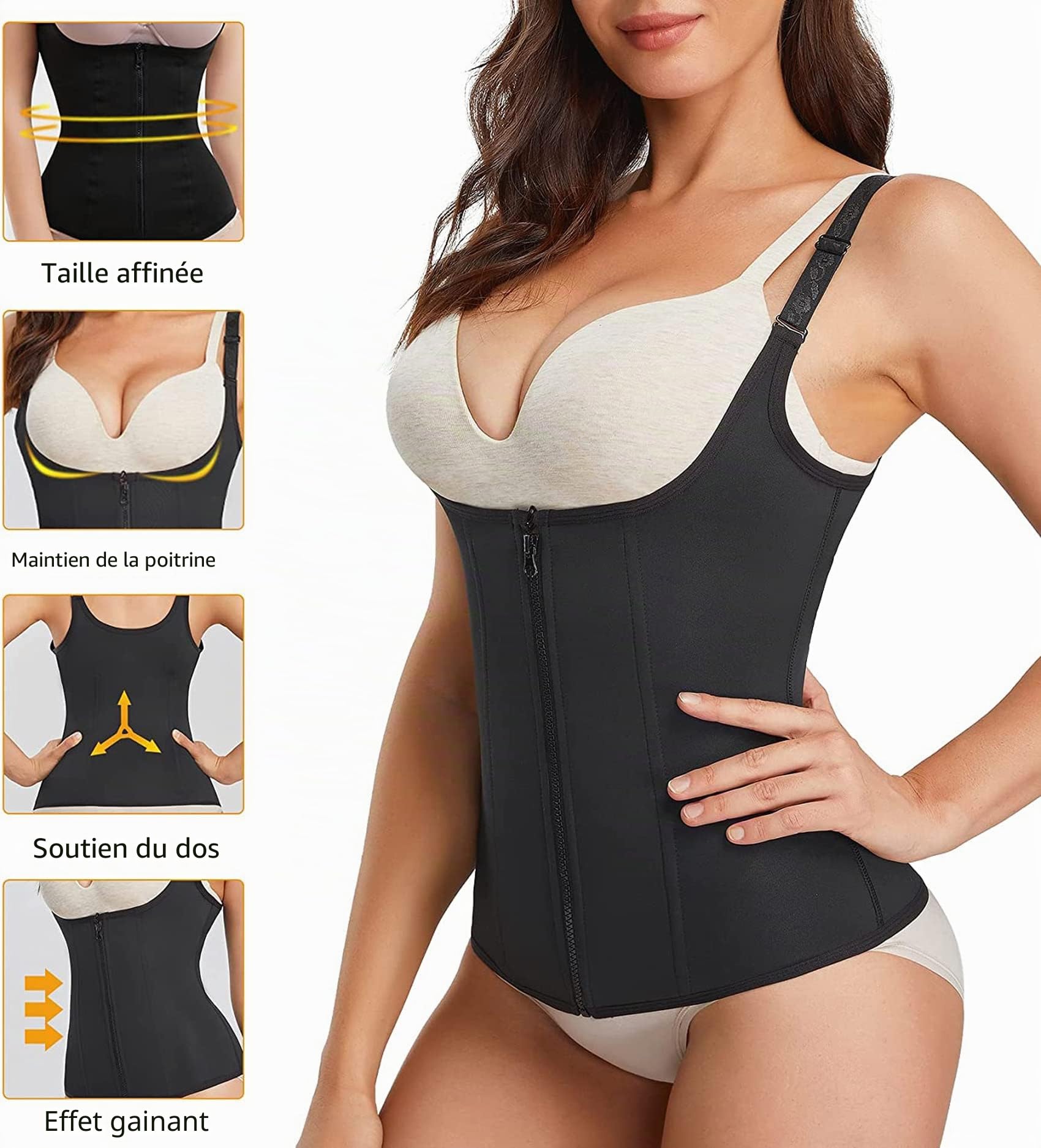 KUMAYES Corset Minceur Femme Gaine Amincissante Body gainat Ventre Plat Ceinture Amincissante Body Shaper Waist Trainer