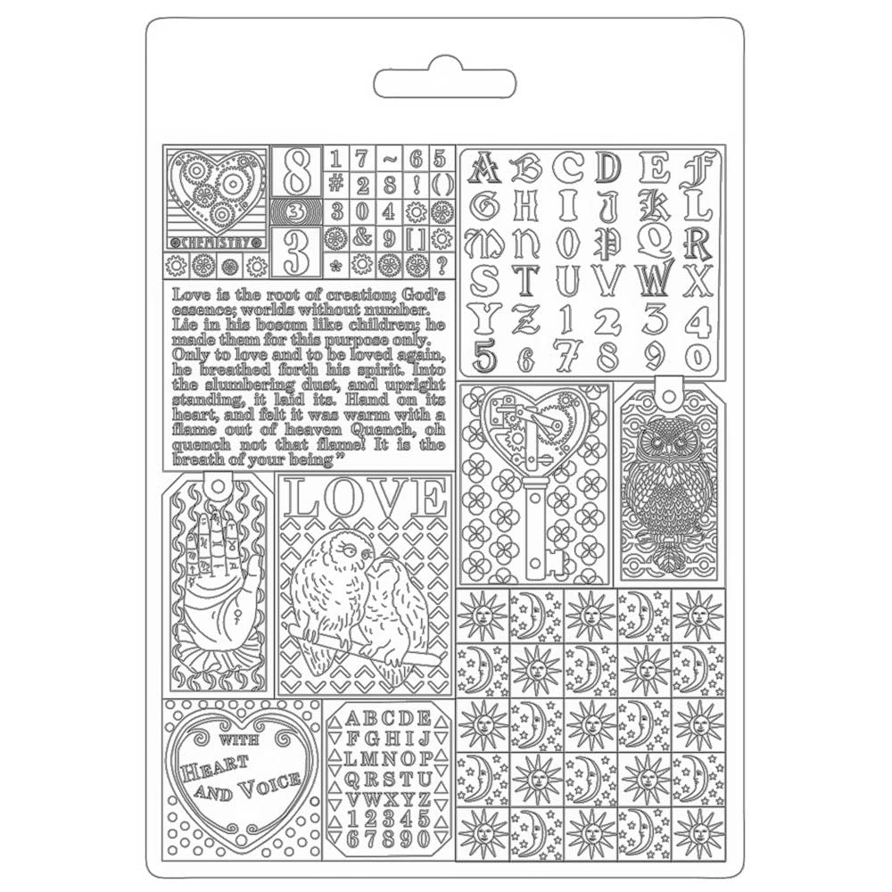 Stamperia Various International Soft Mould-Alchemy-Patchwork, A5