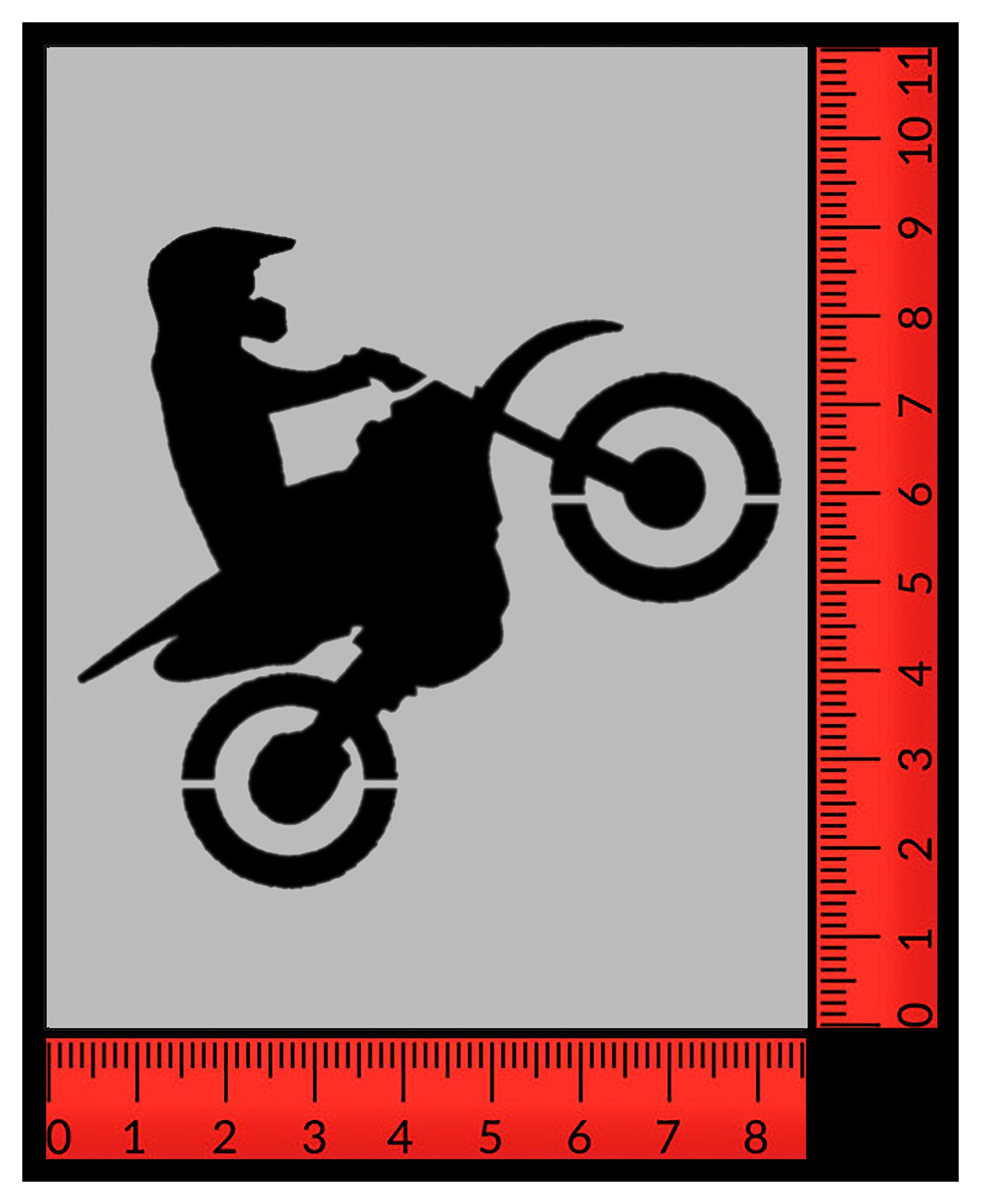 Amazon.com : Motorcycle Wheelie Dirt Bike Stencil (8.5 x 11 Sheet) for  Painting on Walls, Wood, Arts and Crafts (My Custom Stencils) : Arts,  Crafts & Sewing