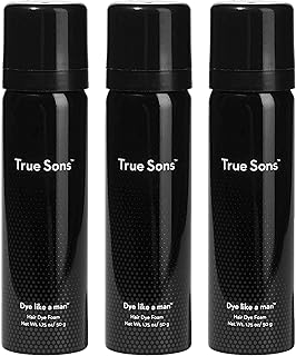 True Sons Hair Dye for Men With Instant Dye Booster Applicator for Grey Hair Color - Complete Hair Dye Kit for Natural Look - Mustache and Beard Hair Dye (1.75 oz) 4-6 Applications per Bottle (3 Bottles, Dirty Blonde)