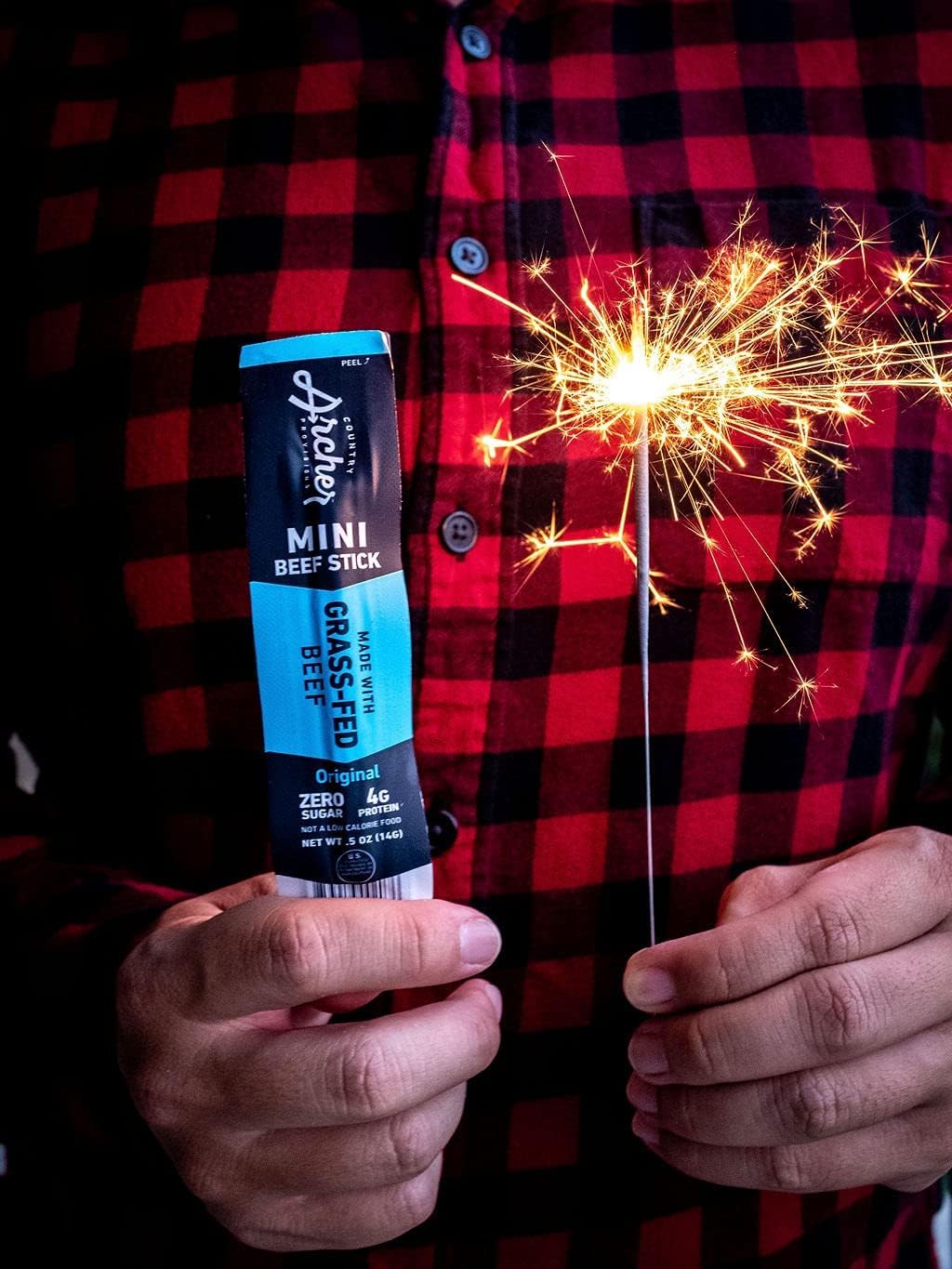 Original Mini Jerky Beef Sticks by Country Archer, 100% Grass-Fed, Gluten Free, High Protein Snacks, 5 Ounce, 28 Count