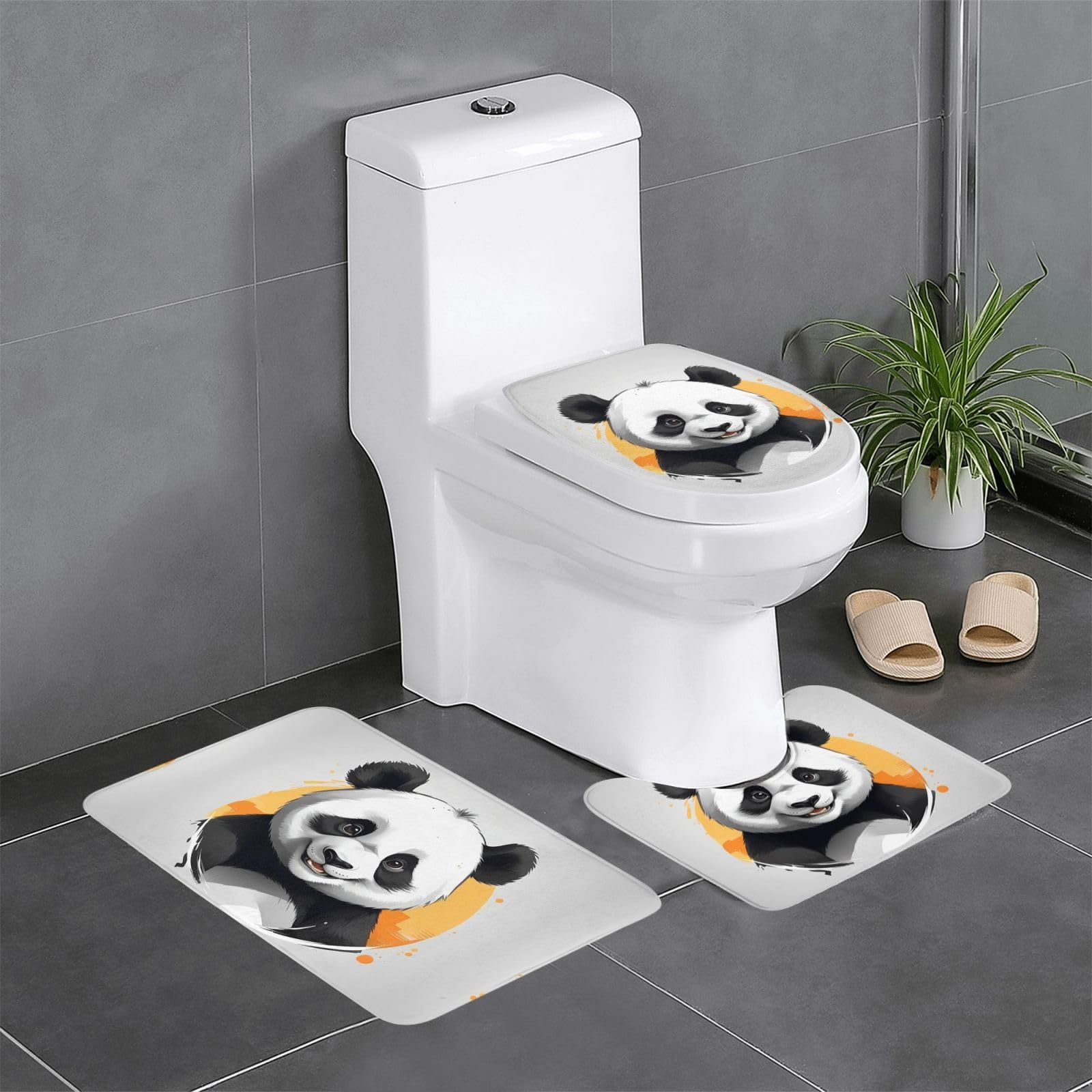 Tapis de sol antidérapant panda pour éviter les glissades en salle de bain