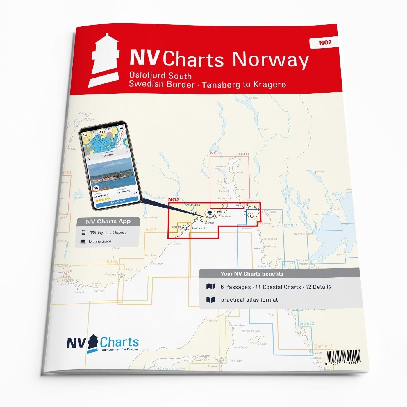 NV Atlas Norway NO 2 mit App Lizenz - Seekarte Norwegen - Oslofjord South to Swedish Border - Tønsberg to Kragerø