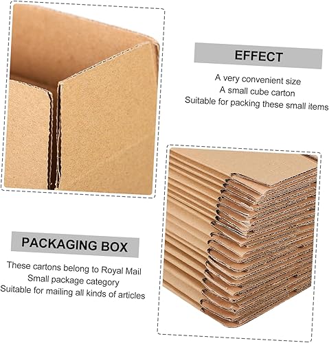 Miniatura 4 de FUNOMOCYA Cartón reciclable del buzón del buzón del regalo de los cartones pequeños del embalaje duro estupendo del trazador de líneas de Kraft 20 PC