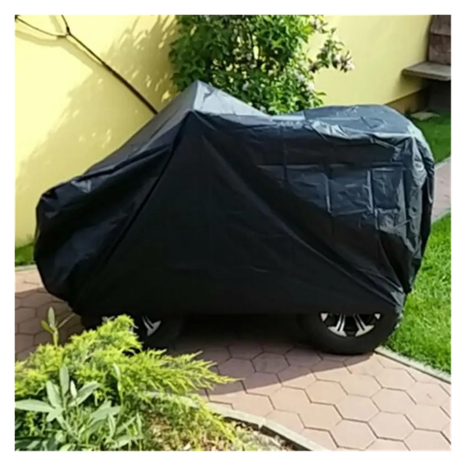 Motorradplane mit Schlossloch Für Alle Größen 3 Farben Universal ATV Abdeckung Geländefahrzeug Strand Motorrad Schützen Wasserdicht Anti-UV Staubdicht Quad(Black)