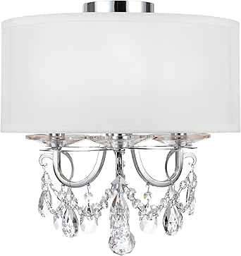 Crystorama Othello 3 Light Polished Chrome Semi Flush Mount