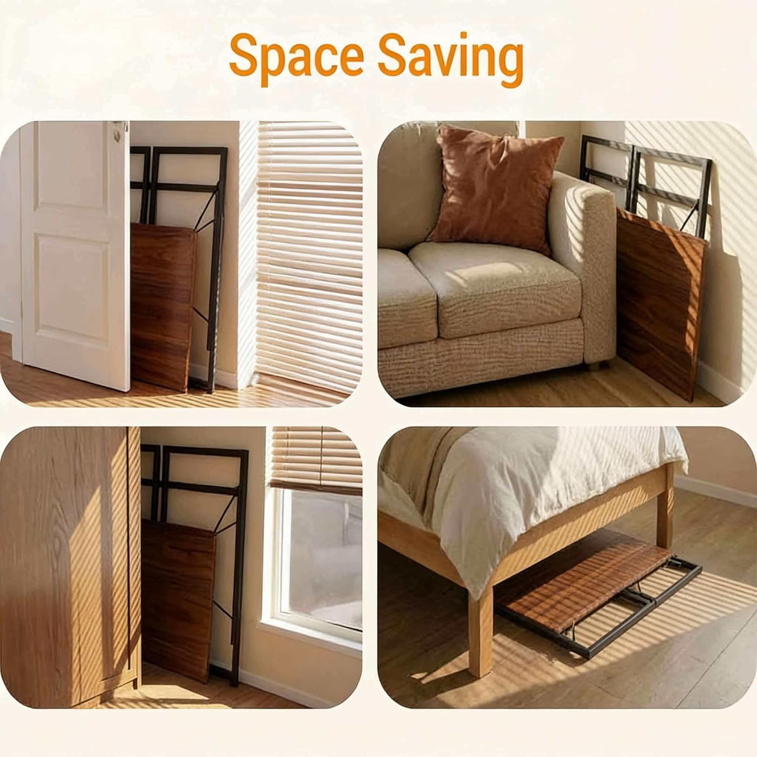 ZENY Folding Computer Desk 39'' Sturdy Writing Desk Gaming Desk Home Office PC Laptop Foldable Table Modern Simple Small Study Desk Steel Frame