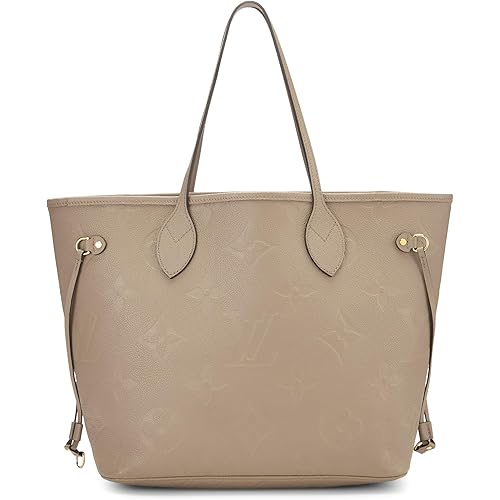 Louis Vuitton, Pre-loved Tourterelle Monogram Empreinte Giant Neverfull MM, Grey