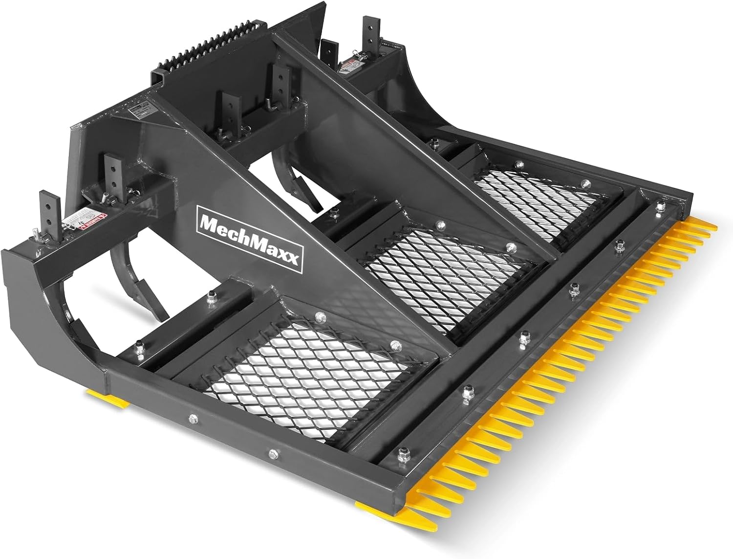 MechMaxx 72" Skid Steer Land Plane Attachment with 7 Adjustable Scarifier Shanks & Removable Sifting Screen,4" Rip Depth, Bolt-On Cutting Edge for Grading, Leveling and Soil Preparation,SSLP72