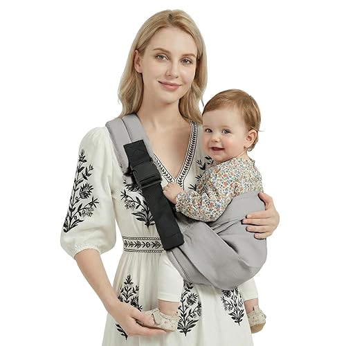 Miniatura 8 de Portabebés para niños pequeños, ligero para recién nacido, ajustable para niños pequeños, con capacidad para transportar de 7 a 40 libras, color