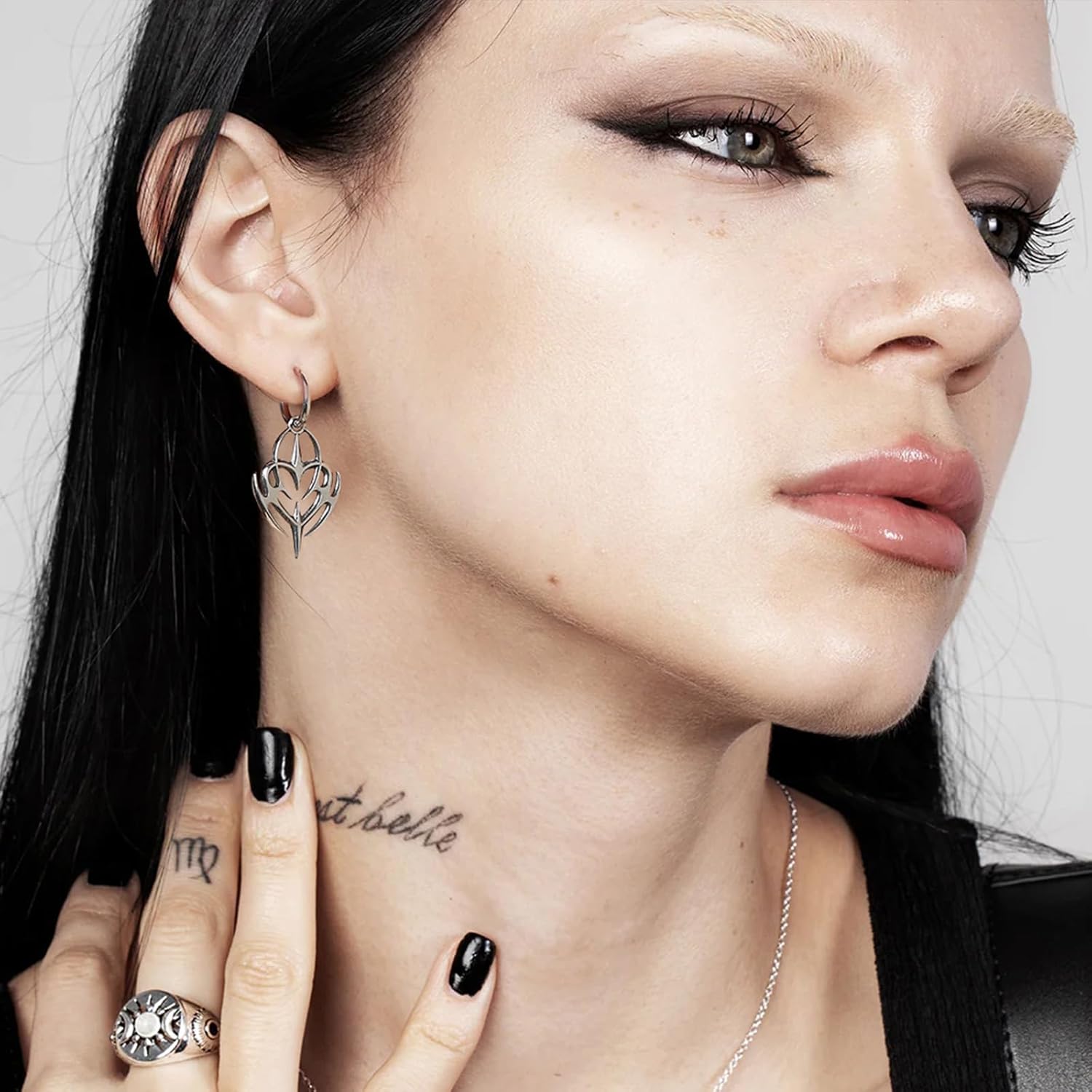 HZMAN Celtic Knot Heart Dangle Drop Earring for Men Stainless Steel Retro Hinged Hoop Earring Jewelry Gift - Image 3