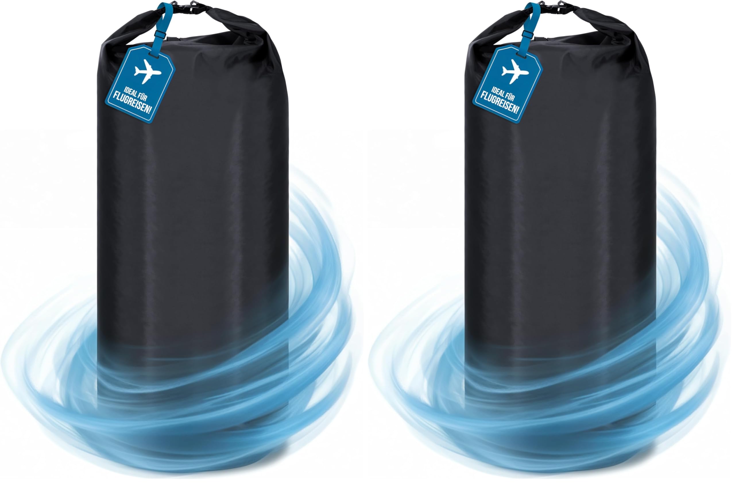 TWIVEE - 2 in 1 Rucksack Schutzhülle und Regenschutz - Flight Cover für Backpack - Flugzeug - Überzug in Flexibler Größe - 60 bis 110 Liter Volumen einstellbar (Schwarz personalisiert)