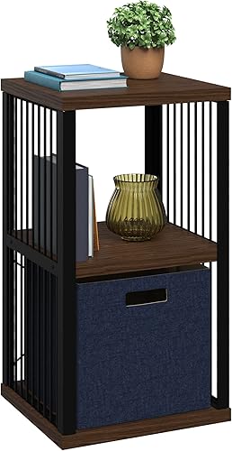 Miniatura 5 de ClosetMaid Estantería organizadora de almacenamiento de 2 cubos estante de almacenamiento marco de metal estantes de madera fácil montaje negronogal