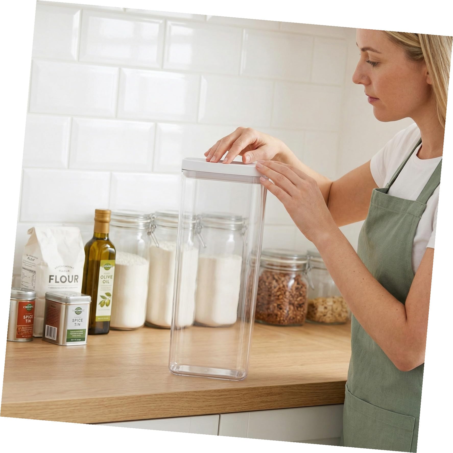 Zerodeko 3 Recipientes Para Pasta Y Fideos Con Tapa Sellada Para La Despensa De La Cocina.