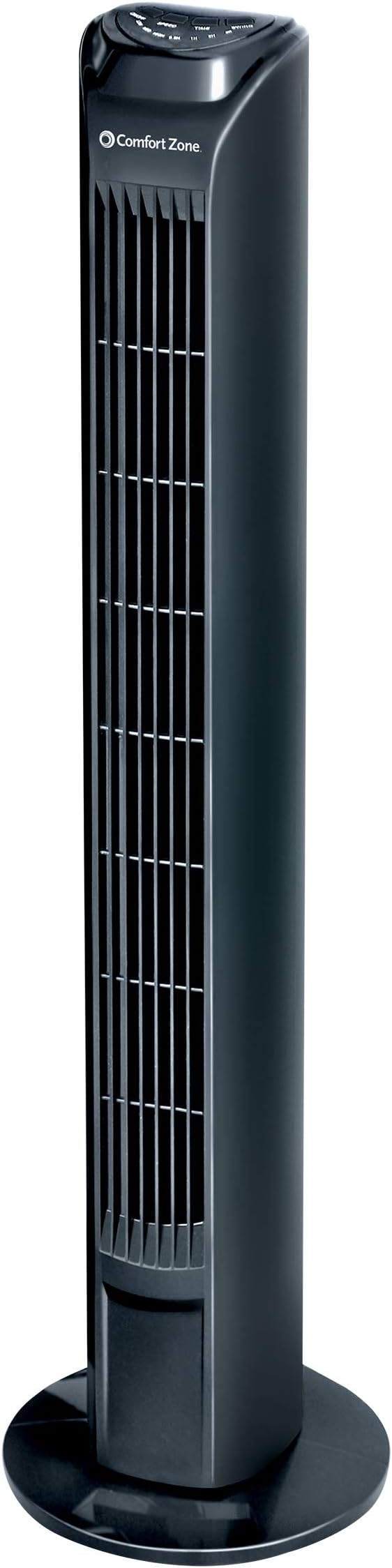 Comfort Zone Electric Oscillating Tower Fan with Remote and High-Performance Centrifugal Blades, 31 inch, 3 Speed, CZTFR1BK