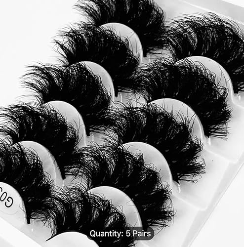 Miniatura 3 de Unifairy 5 pares de pestañas postizas 8D naturales de visón sintético, pestañas de tira de aspecto de ojo de gato