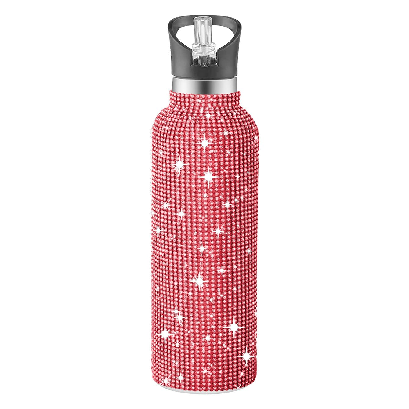 Ruinapleco Diamond Water Bottle Bling Rhinestone Stainless Steel Thermal Bottle Refillable Insulated Glitter Water for Women Girls Gifts, Tumblers