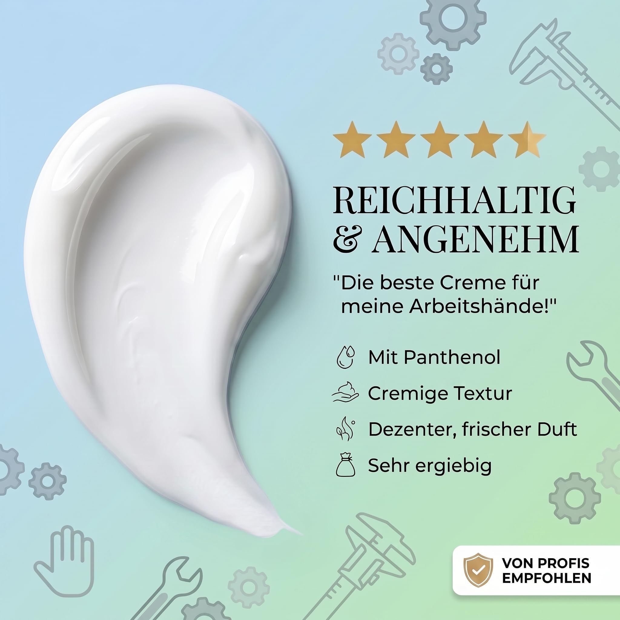 Handschutzcreme 100 ml – Handschutzcreme für Arbeit & Alltag – Handcreme für sehr trockene Hände pflegend & schützend – intensive Handpflege bei rissigen Händen – Nicht fettend – 12 Stück
