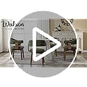 Green Upholstered Dining Chairs Set of 4, Mid Century Modern Dining Room Chairs with Wooden Legs and Armrest, Chenille Fabric Barrel Kitchen Chairs for Kitchen/Living Room