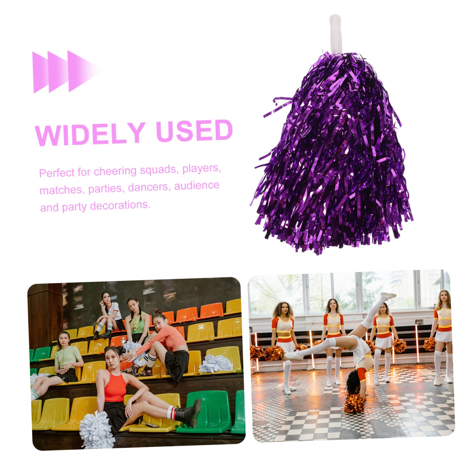 BESPORTBLE Pompons de Pom-Pom Girl pour Cheerleading 16 Pièces en PVC